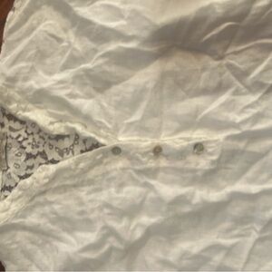 Elegant White Lace Trim Women's Top